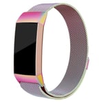 Fitbit Charge 3 magneettinen milanese ruostumaton teräs kellon vaihto ranneke - Monivärinen Koko: L