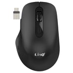 LinQ Souris Sans Fil WiFi et Bluetooth 2.4G avec Dongle USB C et USB Noir