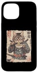 Coque pour iPhone 15 Samurai Cat Loves Ramen Anime Drôle Anime Art Japonais Samouraï