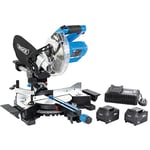 Draper 99632 D20 20V Brushless 185mm Sliding Compound Mitre Saw Kit (+2 x 5Ah Batteries and Charger)