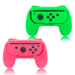 FYOUNG Poignées Compatible avec Joy Con pour Switch & OLED Model, Confort Manettes Grips - Vert et Rose (2 Packs)