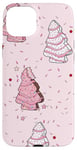 iPhone 15 Plus Pink Christmas Tree Cakes Pattern Cute Xmas Case