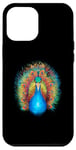 Coque pour iPhone 12 Pro Max Blue Peacock Print Teal Feathers Bird Lover Men Women