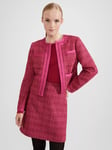 Hobbs Ramona Cotton Blend Tweed Jacket, Berry