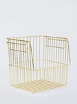 John Lewis ANYDAY Open Front Metal Storage Basket, Gold, Large