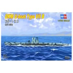 Hobbyboss- Wolf 1:700-DKM U-Boat Type VII B, HY87008, Bleu Marine