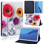 (MediaPad M5 10.828. art-flower)Tablettikotelo Huawei MediaPad T3 8.0/T3 10 9.6"/T5 10 10.1"/M5 Lite 10.1"/M5 10.8"/M5 Lite 8 Kannet Nahkainen jalusta Tietokonekotelo