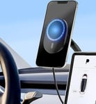 GALVANOX Phone Holder for Tesla Model 3 / Model Y - Magnetic Car Mount with Wireless Charging (Compatible with MagSafe)