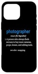 iPhone 16 Pro Max Funny Photographer Definition Photography Snapshots Case