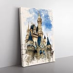 Big Box Art Magic Kingdom Florida Orlando USA French Cream Canvas Wall Art Print Ready to Hang Picture, 76 x 50 cm (30 x 20 Inch), Multi-Coloured