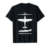 Messerschmitt Bf 109 WW2 Plane Cutout Silhouettes T-Shirt