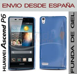 Funda Gel Tpu Bleue Pour Huawei Ascend P6 En Espagne Coque