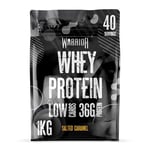 Warrior Whey Protein Powder – Up to 36g* of Protein Per Shake – Low Sugar, and Low Carbs – GMP Certified (Salted Caramel, 1kg)