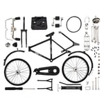 Retro cykel modell kit, miniatyr metall prydnad för konstsamling, leksaker för barn - Perfet Black (DIY)