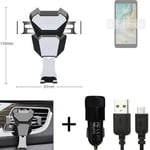 Car holder air vent mount for Nokia C02 + CHARGER Smartphone