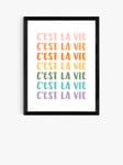 EAST END PRINTS apricot+birch 'C'est La Vie' Framed Print