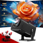 [Android 11.0] Mini Projecteur, 4K FHD 1080P, 12000lm/500 ANSI Vidéoprojecteur Home Cinéma avec Retournement à 180°et WiFi 5G/2.4G, Bluetooth 5.2, Auto Keystone Correction Smart Projector, Noir