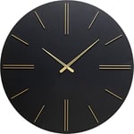 Kare Wall Clock, Engineered Wood, Black, 70x70x4,2cm