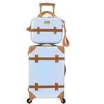 Chariot Travelware Gatsby Ensemble de 2 valises rigides à roulettes pivotantes Gatsby, Bleu Glace, 2-Piece Set (Tote/20-Inch), Gatsby Lot de 2 valises rigides à roulettes Style Vintage