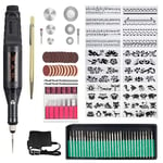 VUSZR Outil de Gravure 108PCS, Stylo de Gravure électrique avec Marqueur Dispositif de gravure bricolage pour bijoux verre bois métal plastique