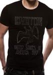 Led Zeppelin US Tour 1977 Jimmy Page Rock Official Tee T-Shirt Mens Unisex