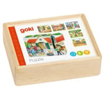 GOKI - 57832 - JOUET EN BOIS - PUZZLE DE CUBES -  LA VIE A LA FERME