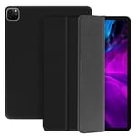 Trifold flip stand case for Apple iPad Pro 12.9 2020, slim cover - black