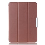 (Café) Étui en cuir pour Samsung Note 10.1 édition 2014 - SM-P600/P601/P605, support de poignet, étui anti-chute TabS7FE, étui pour tablette rotatif horizontal et vertical avec fente pour stylo