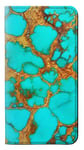 Aqua Copper Turquoise Gemstone Graphic Printed PU Leather Flip Case Cover For iPhone 11 Pro