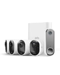 Arlo Ultra 2 Full Home Security Kit - 4K Smart Cameras x4 and FHD Video Doorbell, Wireless Outdoor Camera with Advanced Colour Night Vision, Motion Sensor, Siren, 2-Way Audio, Secure Trial Period