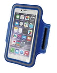 WANTALIS Brassard Sprinter Sport – Brassard Néoprène ajustable pour smartphone – Sans couture - Évacuation transpiration – Compatible iPhone 4/5/6/7/8/X, Galaxy S3/S4/S5/S6, Sony Xperia - Bleu