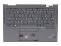 Lenovo - Ersättningstangentbord För Bärbar Dator - Med Trackpoint - Bakgrundsbelyst - Qwerty - Amerikansk Engelska - Grå - Fru - Med Övre Skydd - För Thinkpad X1 Yoga Gen 6 20Xy, 20Y0