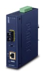 PLANET IP30 Industrial 10/100/1000BA network media converter 1000 Mbit/s Blue