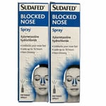 SUDAFED BLOCKED NOSE SPRAY 10ml X 2 UNBLOCKS YOUR NOSE FAST-LASTS UP TO 10 HRS