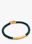 Monica Vinader Linear Gemstone Beaded Bracelet, Green/Gold