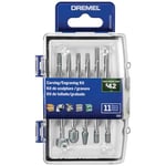 Dremel 729-01 11-Piece Carving & Engraving Rotary Tool Accessories Kit - Includes Engraving Bits & Grinding Stones- Ideal for Wood, Metal, and Glass