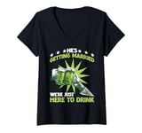 Womens He's Getting Married, We're Just Here To Drink - V-Neck T-Shirt