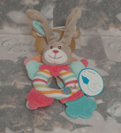 C87 / Doudou Lapin Baby Nat Hochet Anneaux De Dentition Rose Bleu Gris