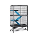 Yaheetech - Grande Cage pour Rongeur 4 Niveaux, Cage pour Furets/écureuils/Chinchillas Noir 78x51x137cm