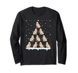 Great Pyrenees Dog Santa Hat Ugly Christmas Tree Lights Long Sleeve T-Shirt