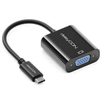 deleyCON Adaptateur Convertisseur USB C vers VGA - 1200p Dual WUXGA - Prise USB C vers Prise Femelle VGA - des PCs Ordinateurs Portables Smartphones vers Télévisions Écrans Projecteurs - Noir