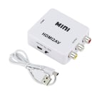 HDMI TO AV Grwibeou-Boîtier vidéo compatible HDMI vers RCA, 1080P, AV, CVSB L, R, HD 1920x1080, prise en charge HDMI2AV, sortie NTSC PAL ""Nipseyteko