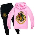 Barn Harry Potter Hoodie Sweatshirt Byxor Träningsoverall Sport Set pink 130cm