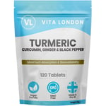 Turmeric Tablets 4000mg + Ginger + Black Pepper (Not Capsules Powder) Supplement