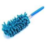 PARENCE.- Brosse Télescopique Microfibre - Plumeau Extensible pour Nettoyage à Sec et Humide - Longueur Ajustable de 25 cm à 75 cm, Bleu