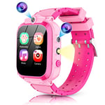 ELEJAFE Montre Connectée Enfant Fille Garçon avec Appareils 2 Photo, Montre Enfant 24 Jeux Musique Pédomètre Calories Réveil, Montre Intelligente Enfant Cadeau 3-12 Ans(avec SD Card)…