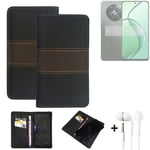 Phone Case + earphones for Realme 12 5G Wallet Cover Bookstyle protective