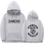 Sons Of Anarchy Samcro Hoodie Dubbelsidig Tryckt Hoodie Skjorta Topp Grå Grey XL