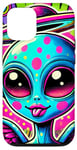 Coque pour iPhone 12/12 Pro Alien coloré avec halo et ailes Pop Art cool