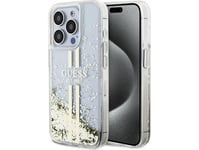 Guess Liquid Glitter Gold Stripes Case For Iphone 15 Pro Max - Transparent